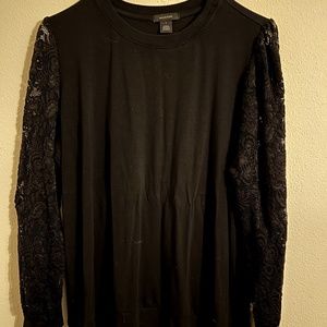 Black Halogen shirt lace sleeves